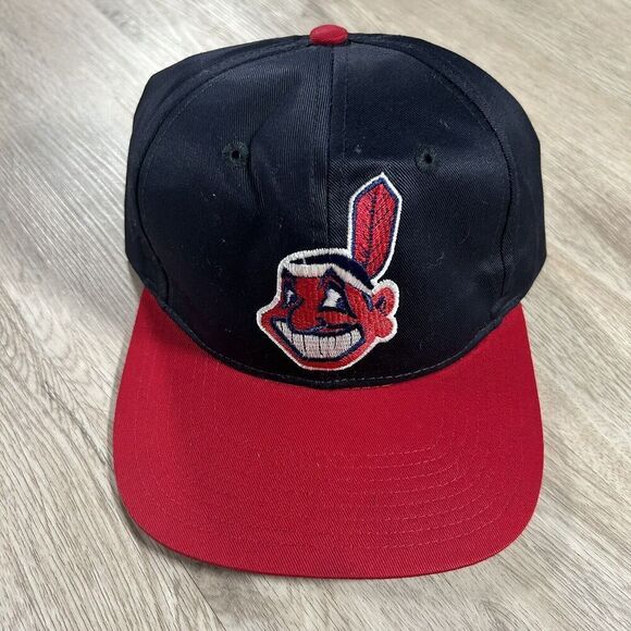 Vintage‎ Cleveland Indians Hat Snapback MLB Baseball Twins Blue Red Cap - Picture 1 of 7
